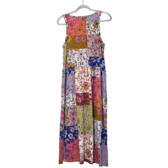 Johnny Was Womens S Colorful  Floral Patchwork Boho Sleeveless Dress - Picture 2 of 6